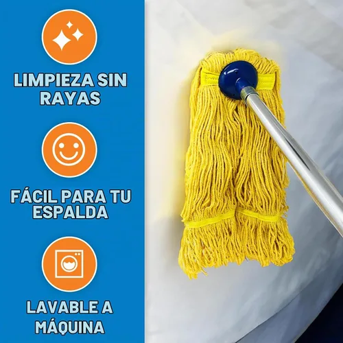 Vista 2 de Recambio de repuesto de cabeza de trapeador de algodón, cabezal