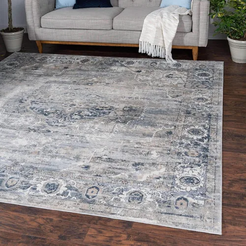 Vista 13 de Unique Loom Portland Collection - Alfombra Canby (2 pies 2 pulgadas x 3 pies 1 pulgada, rectangular, gris/azul)