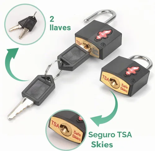 Vista 6 de Safe Skies TSA - Juego de 6 candados de viaje con 6 etiquetas de equipaje