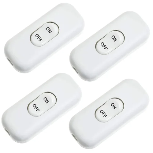 Vista 11 de Interruptor de Cable en Línea, PLUSPOE Interruptor de Lámpara de Control DPST de Encendido-Apagado para Lámpara de Mesa de Dormitorio Luces LED