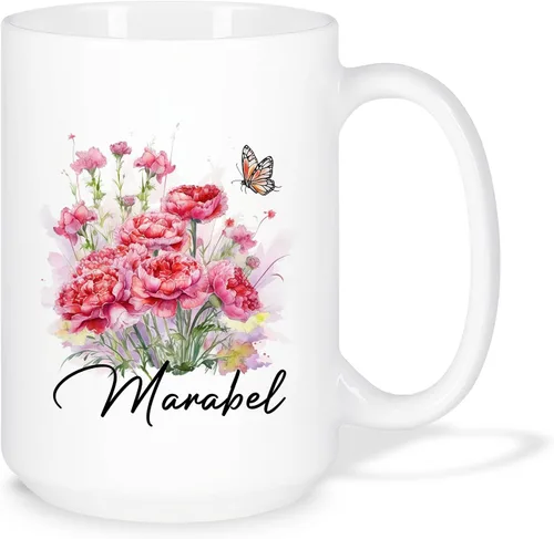 Vista 19 de Taza personalizada para amantes de los girasoles con nombre, regalos personalizados para amantes de las flores, taza de café de cerámica