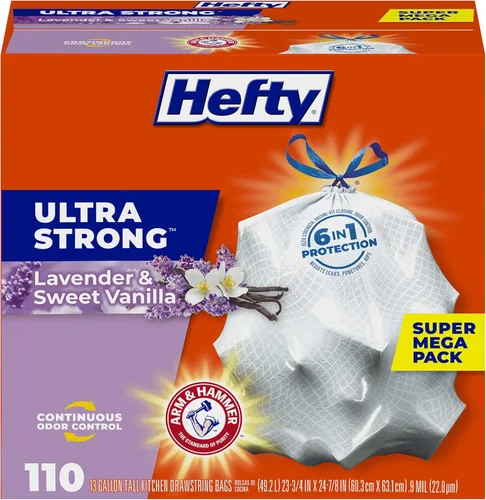 Vista 10 de Hefty Bolsas de basura ultra fuertes de 13 galones, bolsas de basura altas para cocina de 13 galones, resistentes a fugas, pinchazos y rasgaduras