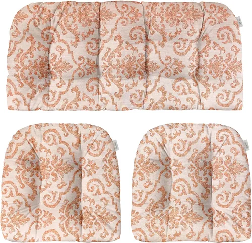 Vista 23 de RSH DECOR: Sunbrella - Juego de 3 cojines de mimbre copetudos 41 x 19 pulgadas y 19 x 19 pulgadas Fabricado con tela de rendimiento Sunbrella