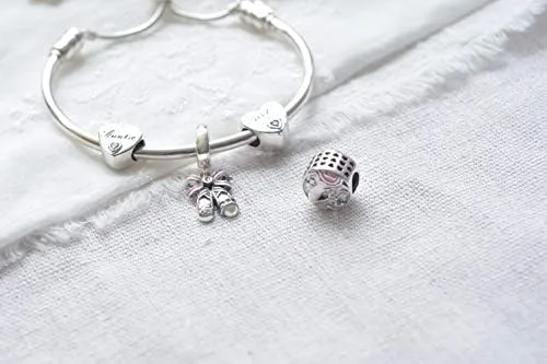 Vista 2 de Pandora - Dije de plata de ley 925 para mujer diseño de plata de ley con cuentas de moda para esposa amor forma de corazón ajuste original