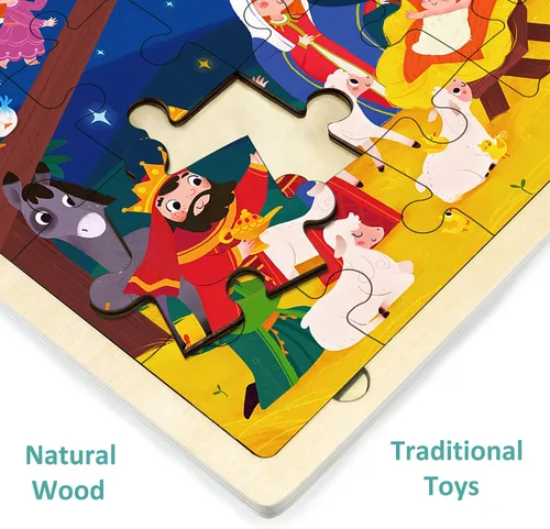 Vista 5 de Nativity Scene Kids - Rompecabezas de 24 piezas para niños de 3