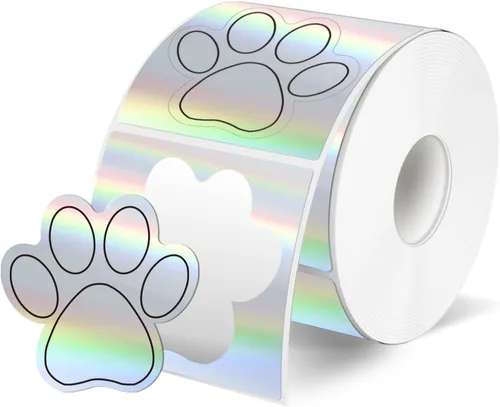 Vista 7 de STARLIBOO Paw Print Stickers, 1.5 inch Dog Paw Stickers, 600pcs Puppy Paws Sticker, Clues Paws Print Sticker(Perforation Line/Black)