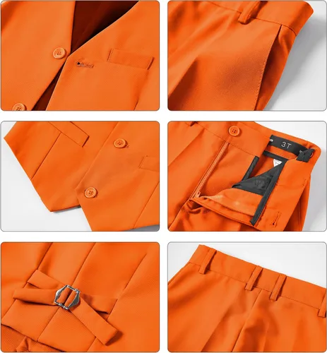 Vista 16 de Conjunto de chaleco para niños, trajes formales, trajes de boda, ropa de vestir
