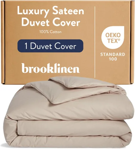 Vista 18 de Brooklinen Funda de edredón de satén de lujo de calidad hotelera, tamaño Abismo