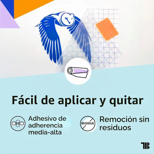Vista 2 de TapeManBlue Cinta de transferencia transparente para vinilo, rollo de 12 pulgadas x 100 pies con rejilla, cinta de transferencia de vinilo de alta