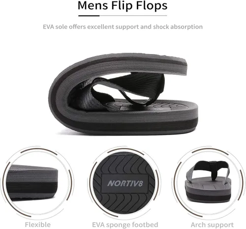 Vista 5 de NORTIV 8 Chanclas para hombre, cómodas y ligeras, zapatos de playa