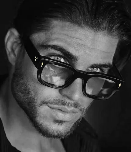 Vista 2 de EYLRIM Gafas cuadradas de marco grueso para mujeres y hombres, anteojos rectangulares gruesos para luz azul, lentes sin receta
