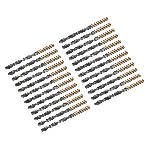 Vista 36 de uxcell Brocas Jobber de 0.118 in (0,118 pulgadas) de nitruro negro y oro recubierto de titanio M2 de alta velocidad (HSS) Brocas helicoidales