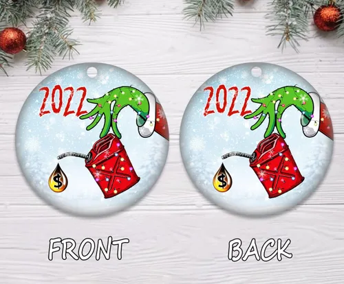 Vista 3 de Divertido adorno para árbol de Navidad de gas 2022, adornos de árbol de Navidad de gas aspirado, accesorios divertidos de cerámica para colgar