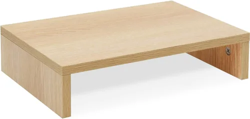 Vista 12 de TEAMIX Elevador de monitor de 14.2 pulgadas, elevador de monitor de madera con almacenamiento para escritorio, soporte de monitor pequeño