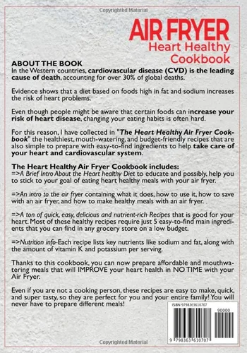 Vista 2 de Air Fryer Heart Healthy Cookbook Easy & Tasty Low Sodium Air Fryer Recipes To Lower Your Blood Pressure, Cholesterol Levels And Maximize Your Heart