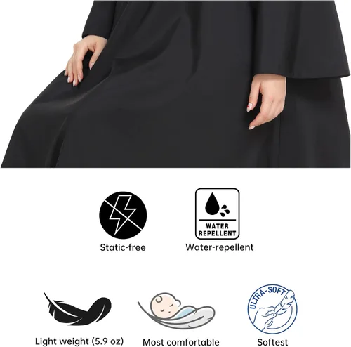 Vista 4 de Professional Barber & Salon Cape with Sleeves Large Hair & Water Repellent Cutting Cape with Adjustable Snaps