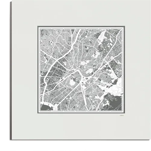 Vista 81 de O3 Design Studio Mapa de corte de papel de París, color negro mate, 20 x 20 pulgadas, arte en papel