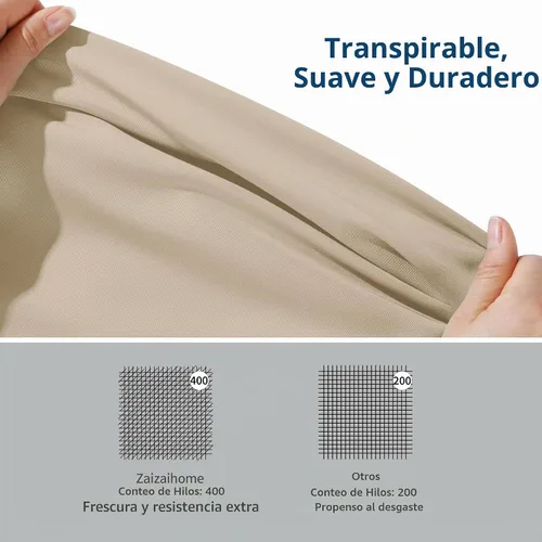 Vista 3 de Paquete de 2 sábanas bajeras de enfriamiento de viscosa de bambú tamaño individual solo Beige