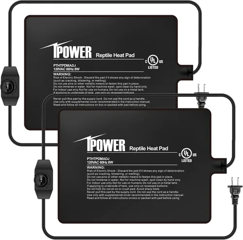 Vista 10 de iPower Almohadilla de Calor para Reptiles de 6 x 8 Pulgadas, 8 W, Calentador de Terrario Debajo del Tanque, Alfombrilla Calefactora para Tortuga