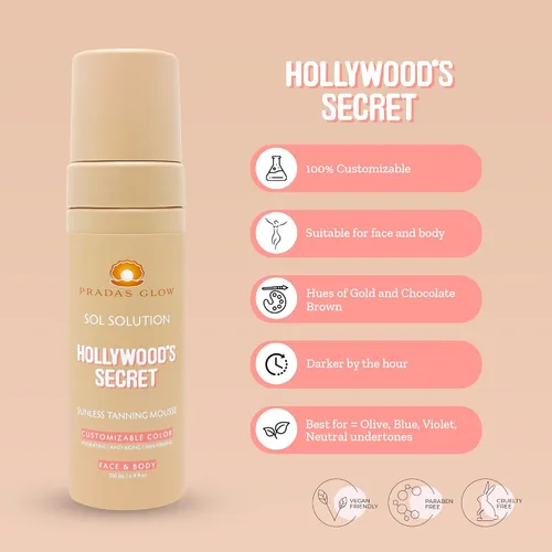 Vista 5 de Mousse de bronceado sin sol de Hollywood's Secret Sol Solution