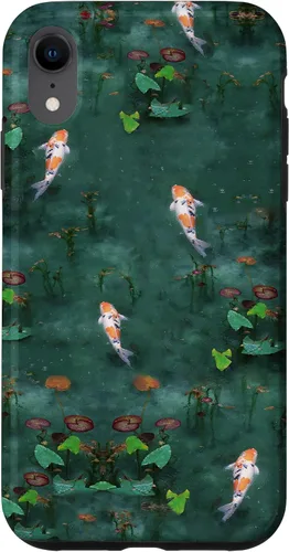 Vista 25 de Emerald Green Majestic Zen Water Garden Japanese Koi Fish Case for iPhone 17