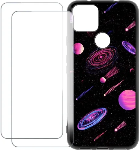 Vista 15 de Compatible with Google Pixel 5A 5G Case Colorful Custom Cover with 2 Pack Tempered Glass Screen Protectors - Shockproof Scratch-Resistant