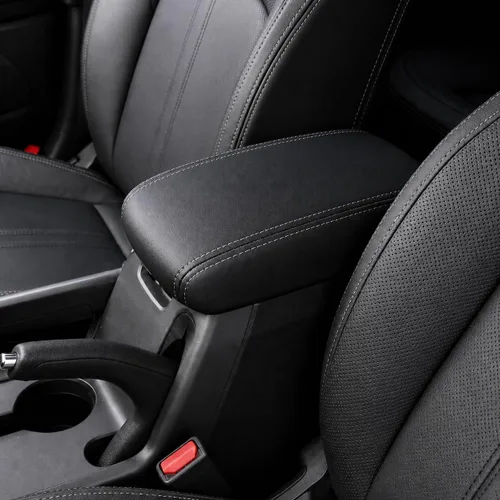 Vista 38 de Great-luck Funda de cuero para consola central, almohadilla para reposabrazos, accesorios de cubierta de caja (costuras rojas) para BMW X1 2023 2024