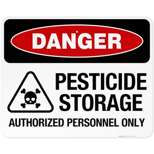 Vista 11 de Danger Pesticide Storage Authorized Personnel Only Sign, 10x7 Inches, Rust Free .040 Aluminum, Made in USA by Sigo Signs