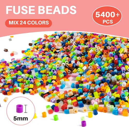 Vista 5 de Sukh 5400+ Piezas Cuentas Fusibles - Kit de Cuentas Fusibles Melty a Granel Cuentas de Hierro para Manualidades de Niños, Ideal para Niños y Niñas