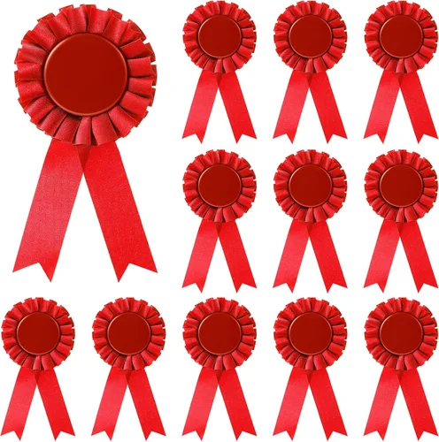 Vista 11 de Cinta de premio en blanco de 12 piezas, premio de premio de 1er lugar, medalla de roseta, cinta de participación de reconocimiento de victoria