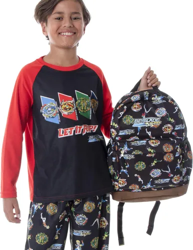 Vista 2 de INTIMO Beyblade Burst Spinner Top Allover Personajes Anime Patrón Escuela Libro Mochila