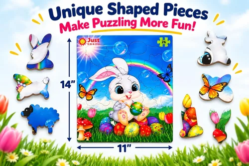 Vista 3 de Just Smarty Rompecabezas de Pascua para niños y niñas, 26 piezas