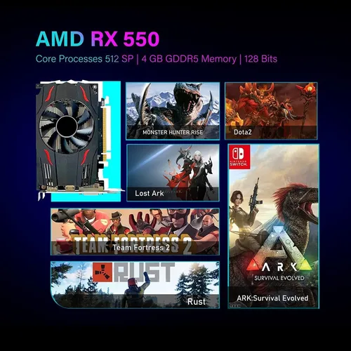 Vista 6 de HP PC de escritorio para juegos RGB, AMD A10 Pro 3.5GHz hasta 3.8GHz, 16GB DDR4, 256G SSD + 3TB, Radeon RX 550 4G GDDR5, 600M WiFi y Bluetooth 5.0