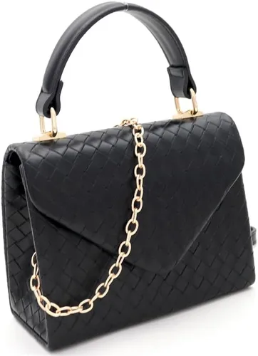 Vista 3 de Trendeology Mini Top-Handle Retro Box Flap PU Leather Satchel Purse Crossbody