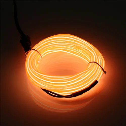 Vista 14 de JIGUOOR - Tira de luces de neón brillantes con cable EL y paquete de baterías, de 9.8 pies, 360 ° de iluminación, para bricolaje, festivales, Azul