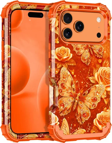 Vista 82 de Miqala Funda para iPhone 12, iPhone 12 Pro, que brilla en la oscuridad, tres capas, resistente a los golpes, protección de plástico duro + funda