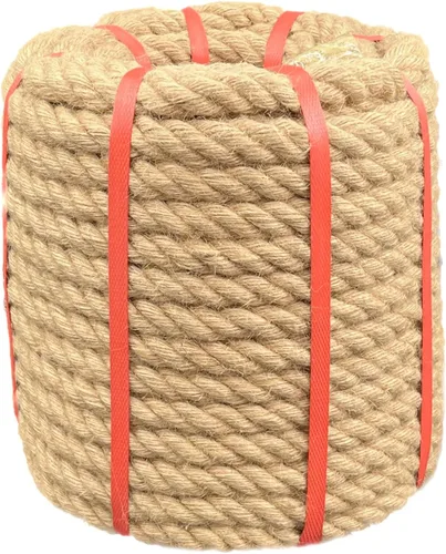 Vista 13 de Cuerda de cáñamo de 1 pulgada x 50 pies, cuerda trenzada de 4 hebras resistente para manualidades, decoración náutica, tira y afloja, paisajismo