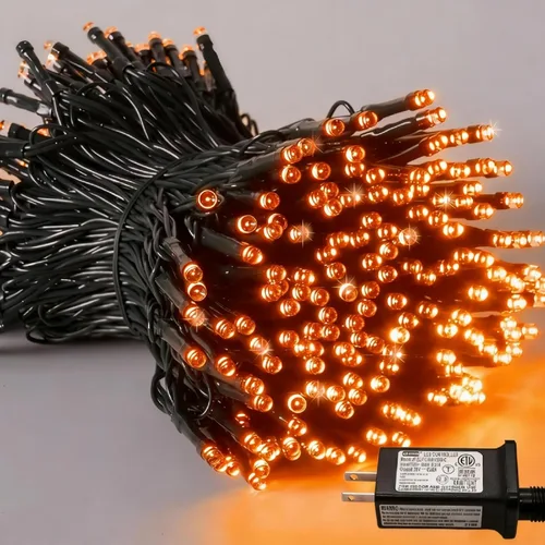 Vista 34 de QITONG Guirnalda de 500 luces LED de Navidad de 165 pies para exteriores, impermeable, luces multicolor con 8 modos, cable verde, luces parpadeantes