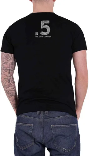 Vista 2 de Slipknot Men's Gray Chapter Skull (Back Print) Slim Fit T-Shirt Black