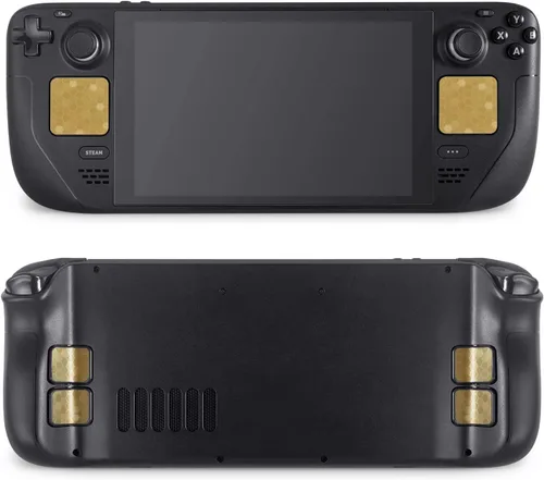 Vista 2 de Protector táctil compatible con Steam Deck Touch Trackpad (protector de trackpads + protector de 4 teclas, hexagonal de panal - dorado)