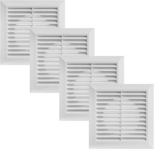 Vista 19 de Vent Systems Cubierta de ventilación negra de 4 pulgadas, cubierta de ventilación de plástico duradero con cuello de montaje y pantalla de malla