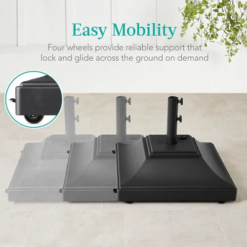 Vista 2 de Best Choice Products Base de Sombrilla Móvil Rellenable, Base de Servicio Pesado, Soporte de Mercado Cuadrado Escalonado para Patio, Terraza, Negro