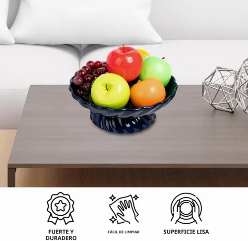Vista 4 de Cuenco de frutas de cerámica de 9.5 pulgadas, plato decorativo para servir, bandeja de frutas o cesta de frutas para encimeras de cocina, granjas