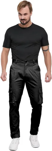Vista 7 de ALLELMS Pantalones cargo para hombre, ajuste clásico, elásticos, ligeros, casuales para hombre