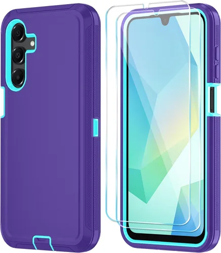 Vista 18 de Qinmay Funda para Samsung Galaxy A15 5G con protector de pantalla HD, resistente a los golpes y a las caídas, funda de 3 capas para Galaxy A15, Negro