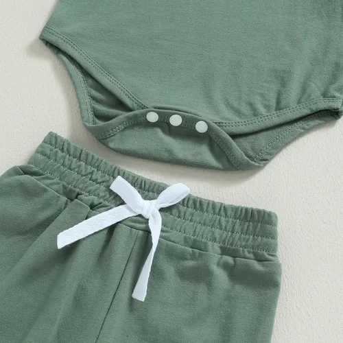 Vista 5 de Ropa de bebé recién nacido, ropa de punto acanalado, manga larga, pantalones de algodón sólido, trajes de otoño e invierno, 2 piezas