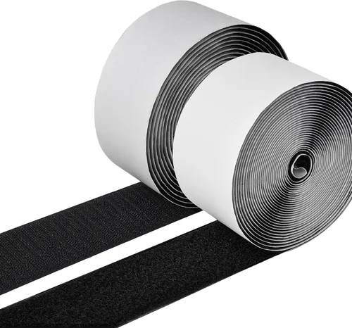Vista 8 de 1 pulgada x 33 pies de cinta adhesiva de gancho y bucle, tiras de gancho y bucle de nylon multiusos resistentes, rollos de cinta adhesiva