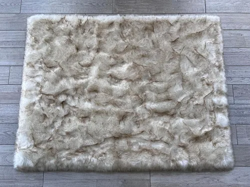 Vista 19 de LAMBZY Elegante y sofisticada alfombra rectangular de piel de oveja (beige, 2 x 3 pies)