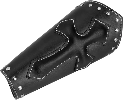 Vista 4 de JAOYU Brazaletes de cuero para hombre, armadura de brazo, brazalete de guantelete, brazaletes medievales, joyería vikinga para mujer, disfraz