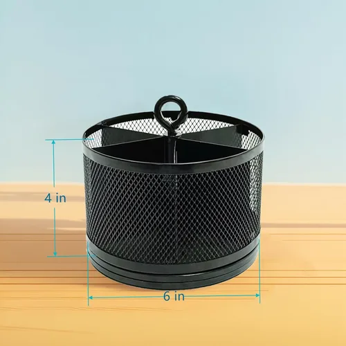Vista 10 de SETTFRFE - Soporte giratorio de malla para escritorio, negro, 6 ranuras